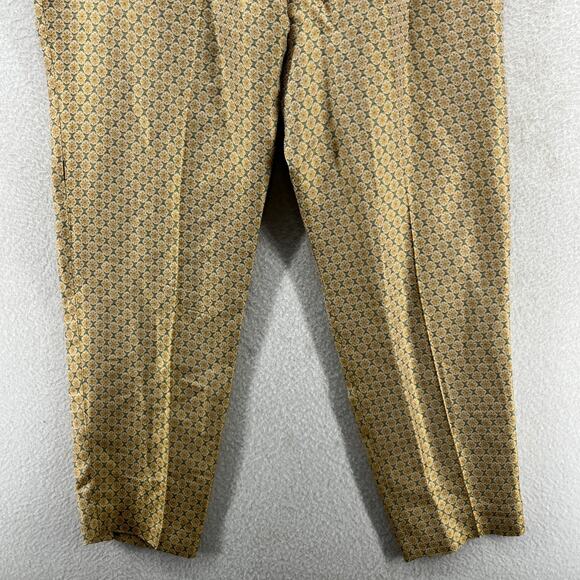 SEZANE Pants 38 Gustavo Floral Jacquard Tapered Ankle Trouser High Waist Beige - Picture 8 of 16